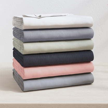Heathered Jersey and Cotton Blend Bed Sheets