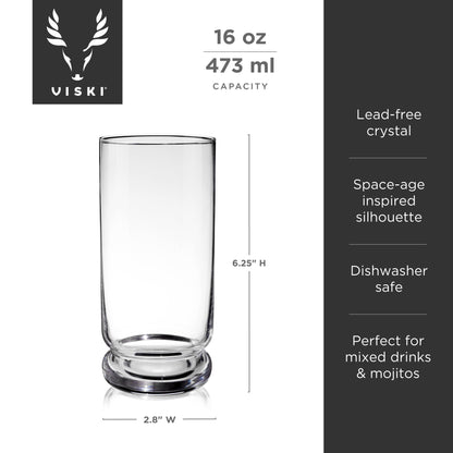 Mercury Crystal Highball Glasses Set of Two