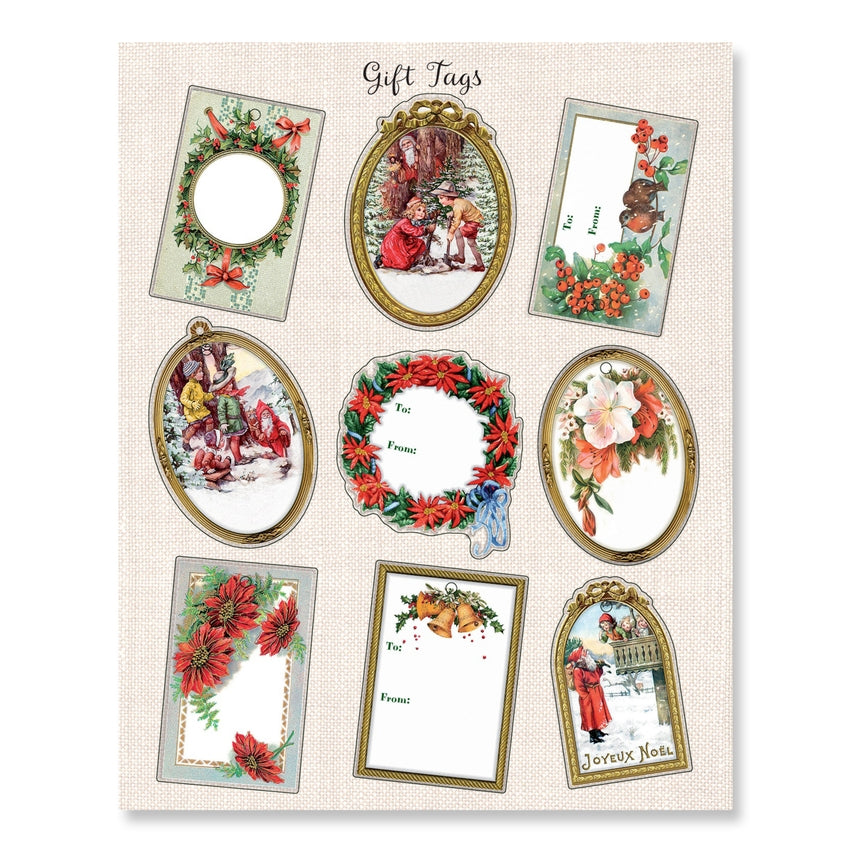 Gift tag sheet Nutcracker wrapping book by The Country Christmas Loft, 9 vintage tags on Tampa Home & Garden Store