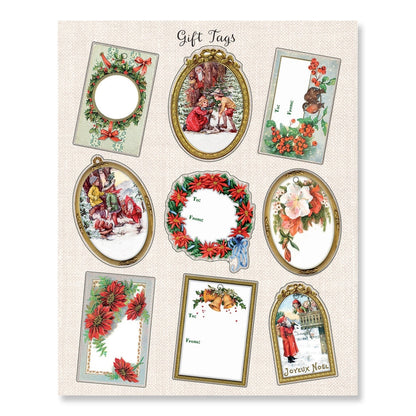 Gift tag sheet Nutcracker wrapping book by The Country Christmas Loft, 9 vintage tags on Tampa Home & Garden Store