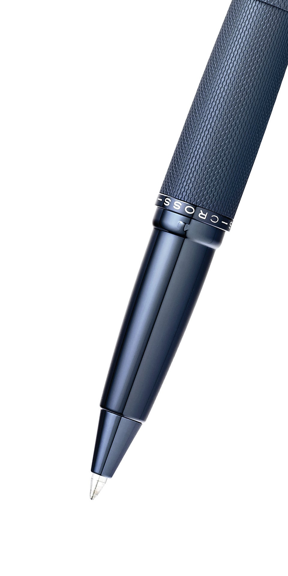 ATX dark blue sandblasted rollerball pen by A.T. Cross with textured grip and CROSS ring on Tampa Home & Garden Store