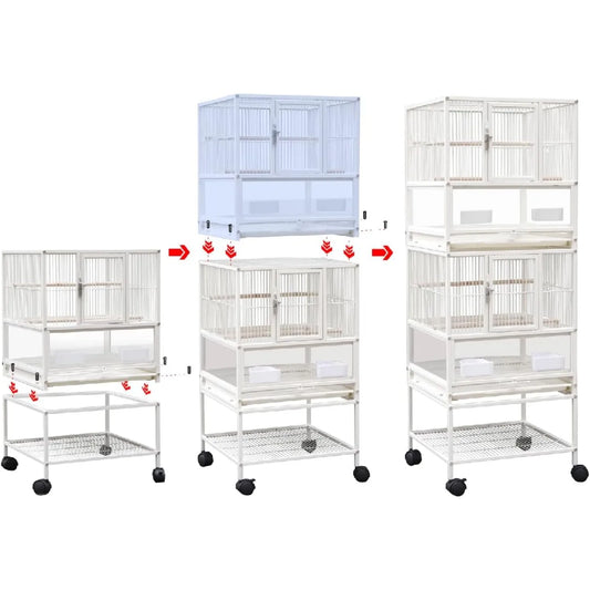 Wrought Iron Bird Cage for Conures, Lovebirds - 30 Inch