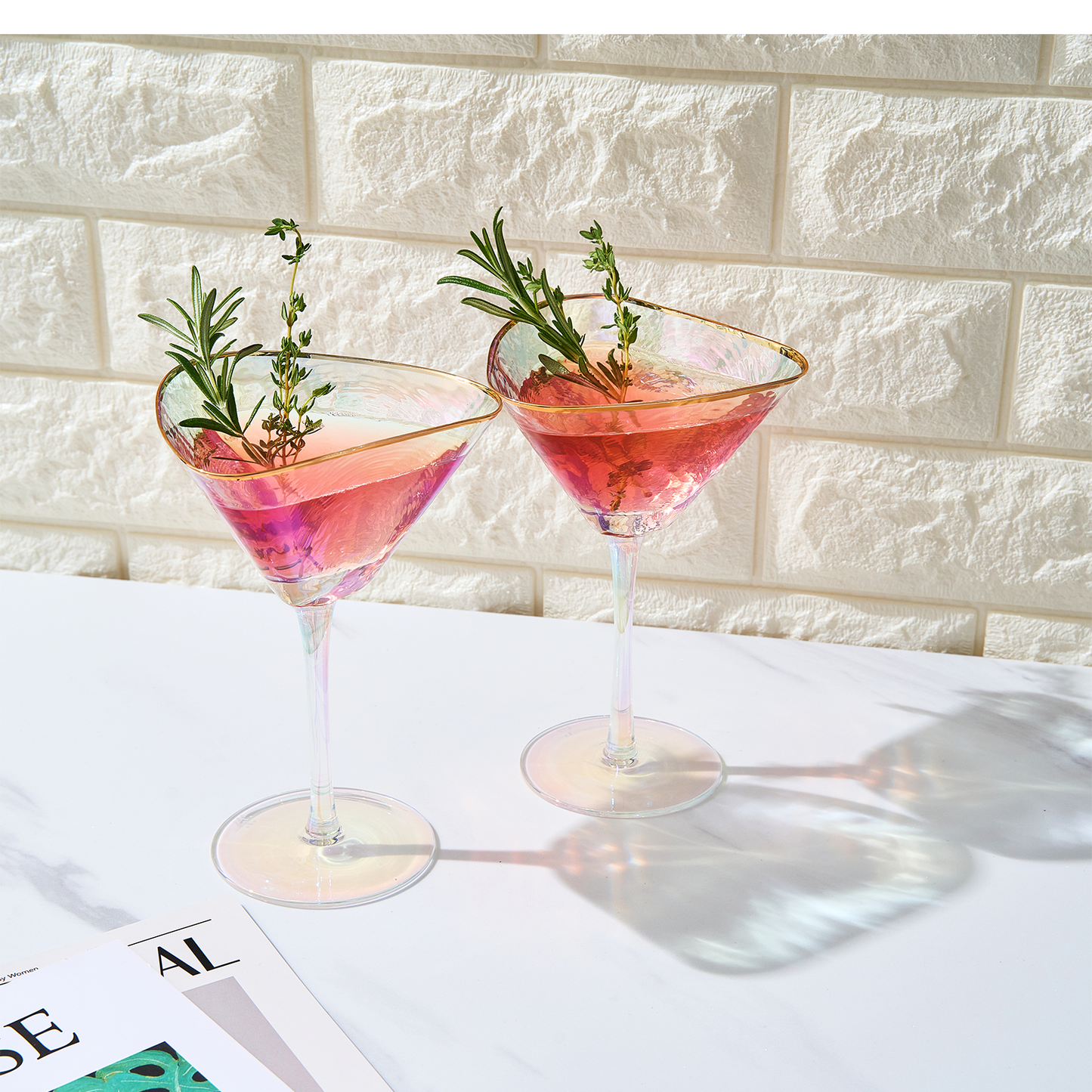 Dulce Martini Cocktail Glassware Set of 2