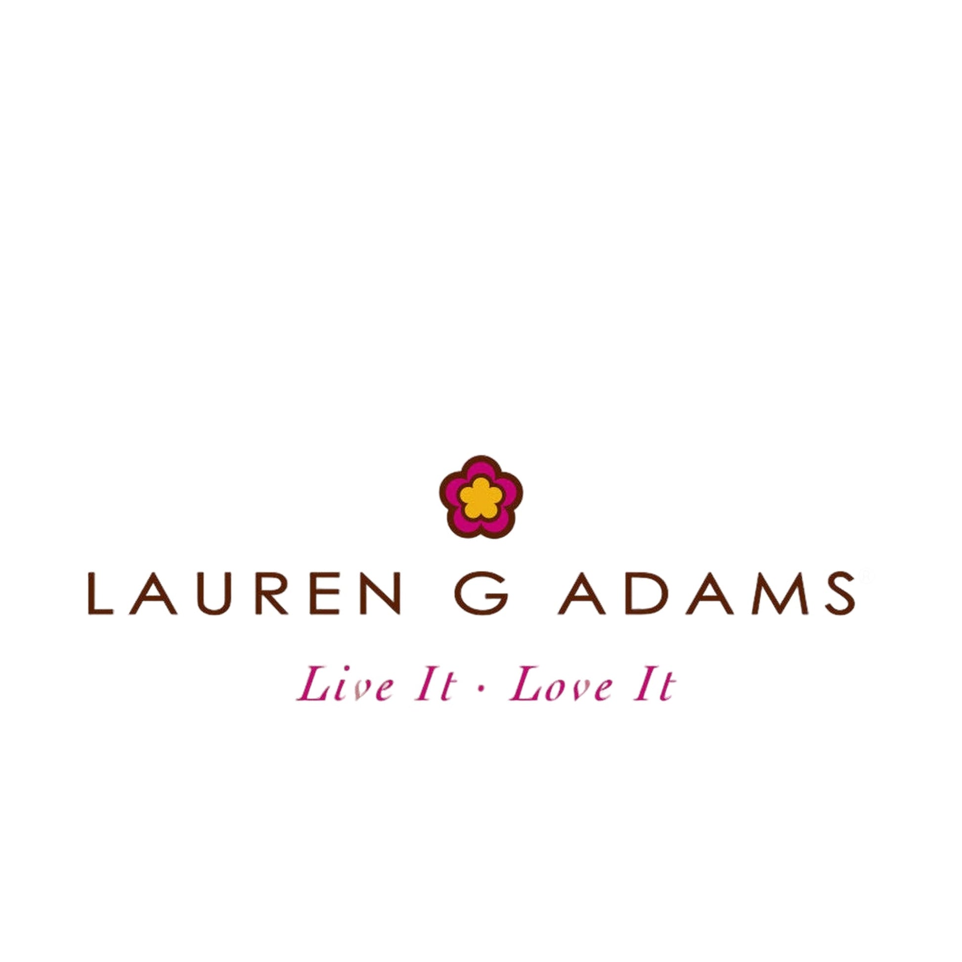 Lauren G Adams brand logo with a colorful flower icon and Live It Love It tagline on Tampa Home & Garden Store