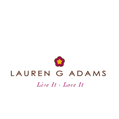 Lauren G Adams brand logo with a colorful flower icon and Live It Love It tagline on Tampa Home & Garden Store