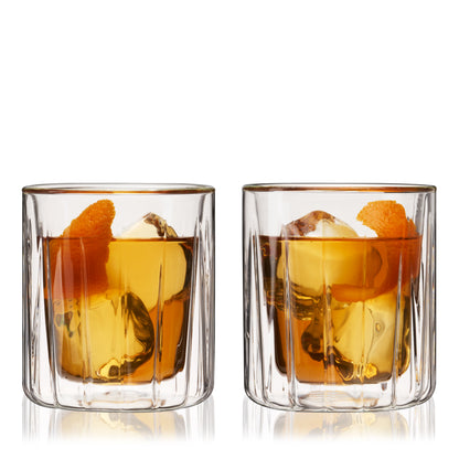 Double Walled Rock Glasses Set Of Two Clear