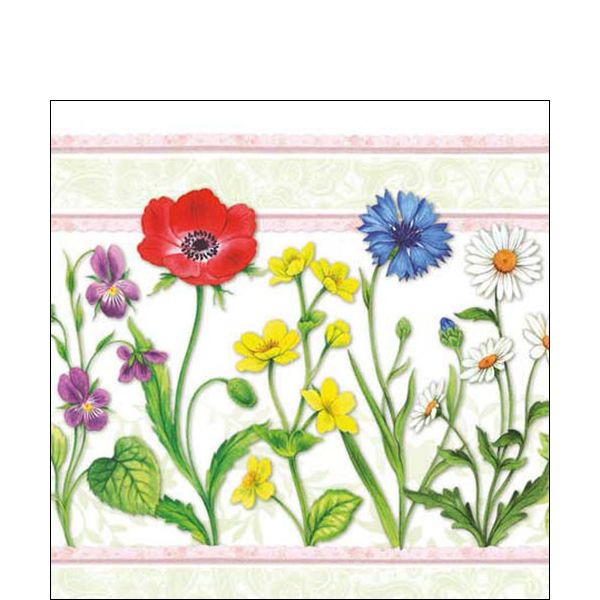 Servilleta de papel para cóctel - Flores de campo