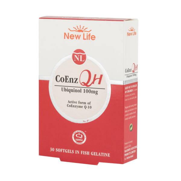 CoEnzQH Ubiquinol CoQ10 supplement box white and red with NL logo, 30 softgels in fish gelatin on Tampa Home & Garden Store