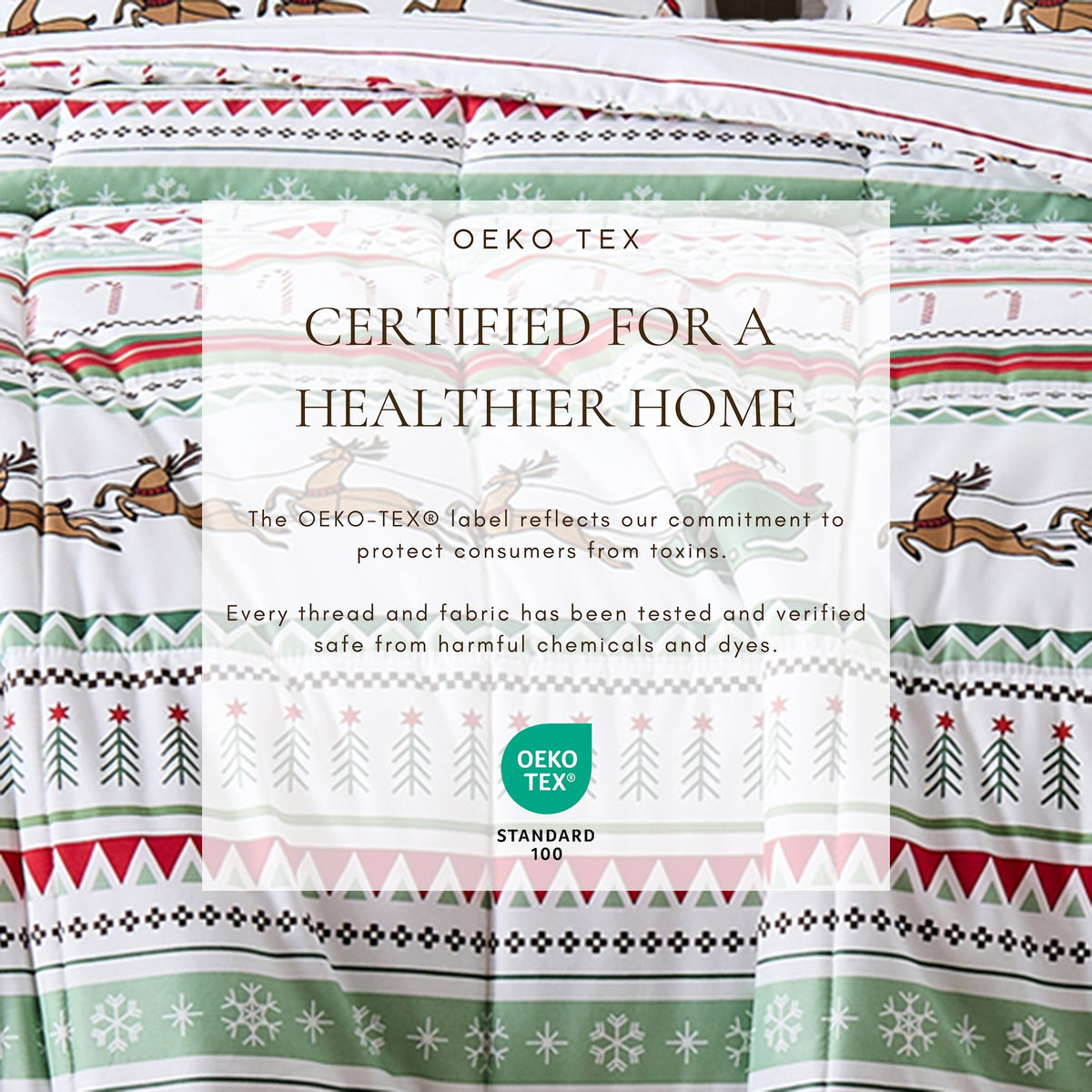 Reversible Christmas Comforter & Sham Set by Great Bay Home Odette Collection red-green motif on Tampa Home & Garden Store