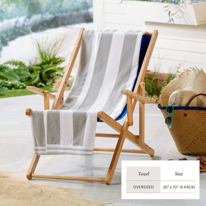 Striped Cabana Beach Towel and Soft Pastel Colors