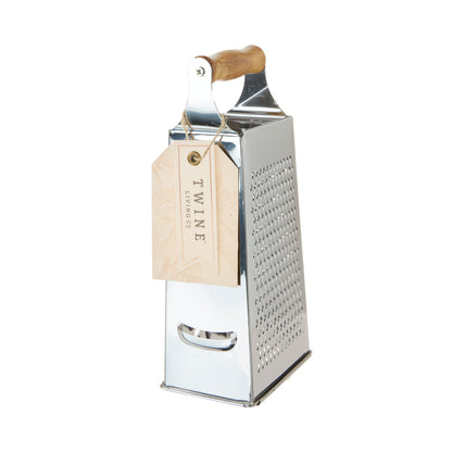 Acacia Wood Cheese Grater and Stainless Base