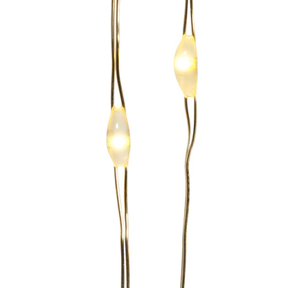 Guirlande lumineuse féérique à 100 ampoules, blanc chaud, à piles, fil argenté