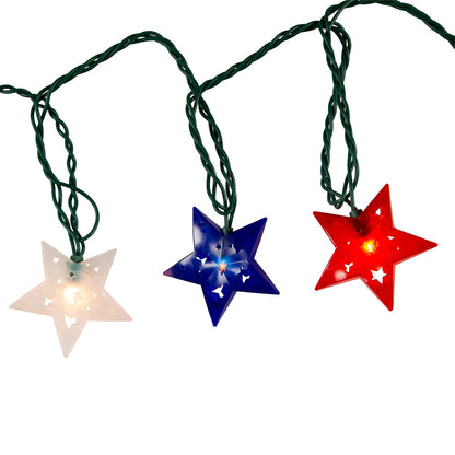 Juego de luces de estrella patriótica - 10 luces