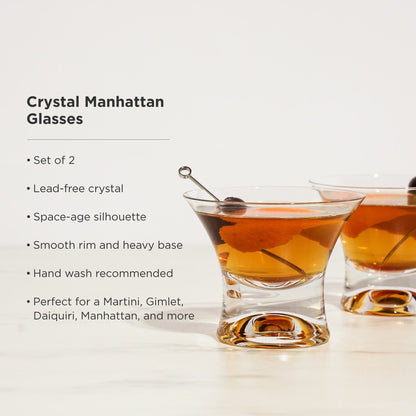 Stemless Crystal Manhattan Glasses Set of Two