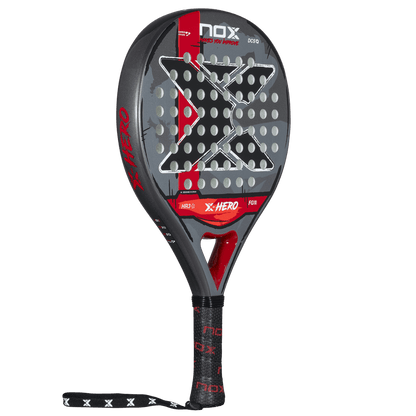 NOX X Hero Red 2026 Padel Racket by Racket Central, black frame with red X-Hero graphic on Tampa Home & Garden Store