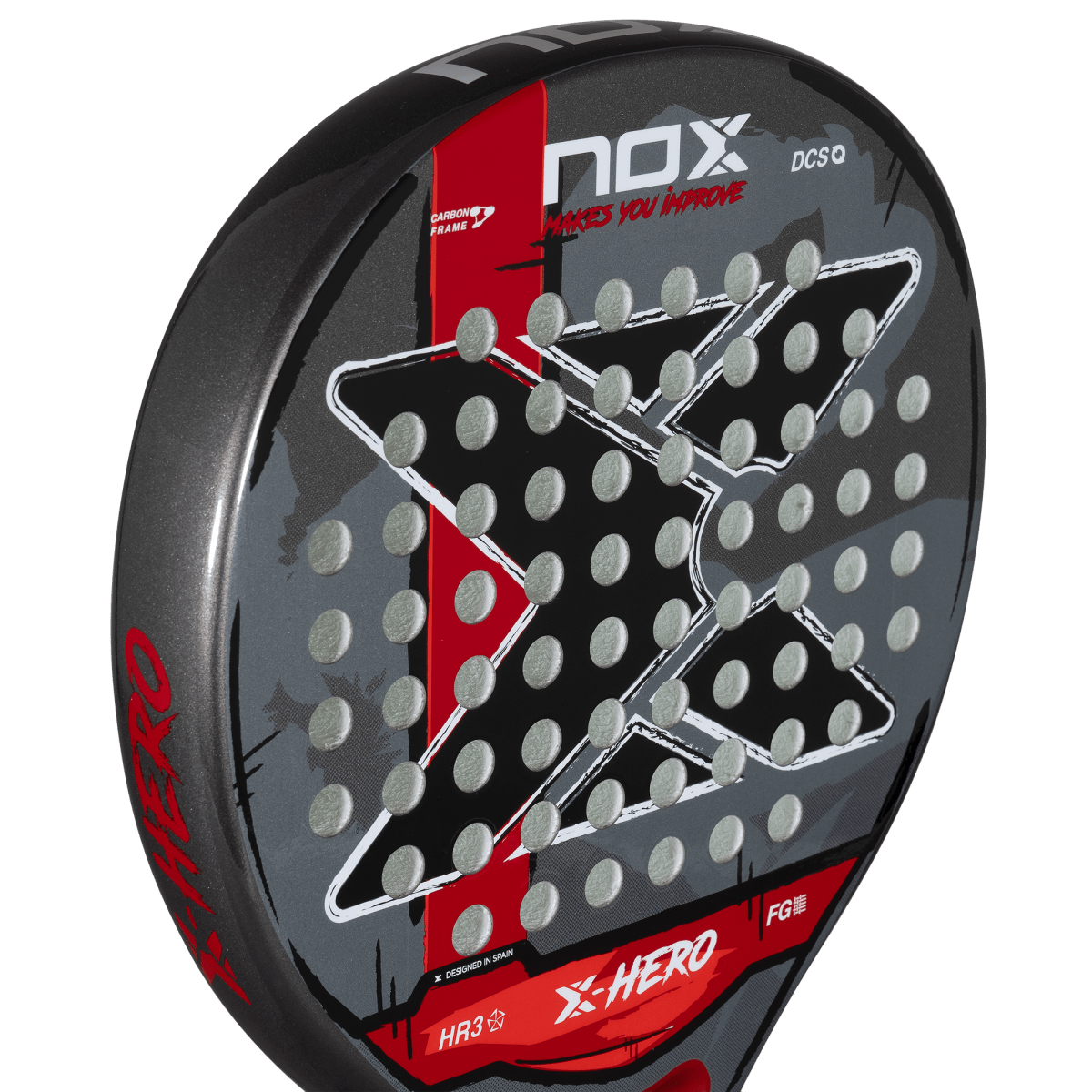 Padel racket NOX X Hero Red 2026, gray-black with star graphic and red accents by Racket Central on Tampa Home & Garden Store