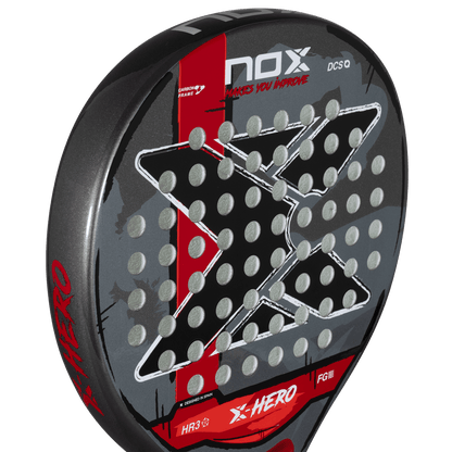 Padel racket NOX X Hero Red 2026, gray-black with star graphic and red accents by Racket Central on Tampa Home & Garden Store