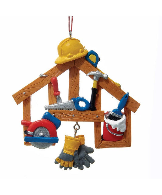 Painted Construction Tools Ornament - Tampa Home & Garden Store