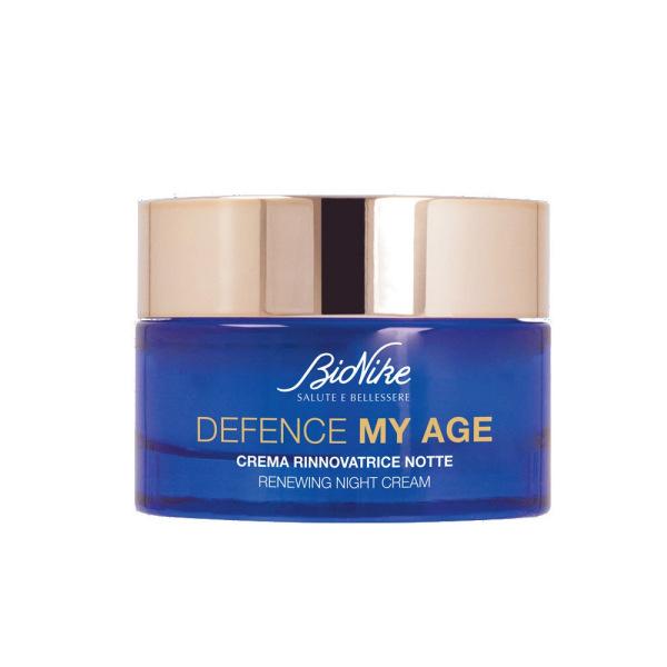 BioNike Defence My Age Night Cream face cream in blue glass jar with gold lid on Tampa Home & Garden Store