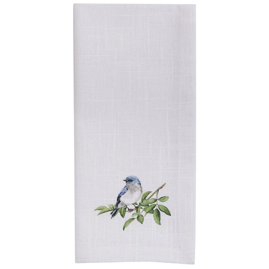 Serviette en coton à motif d'oiseau chanteur
