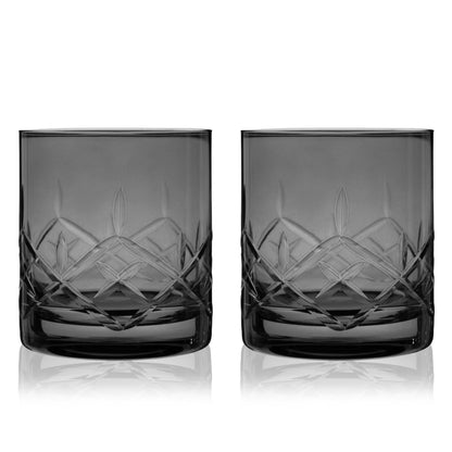 Crystal Rocks Glasses In Smoke Set Of Two