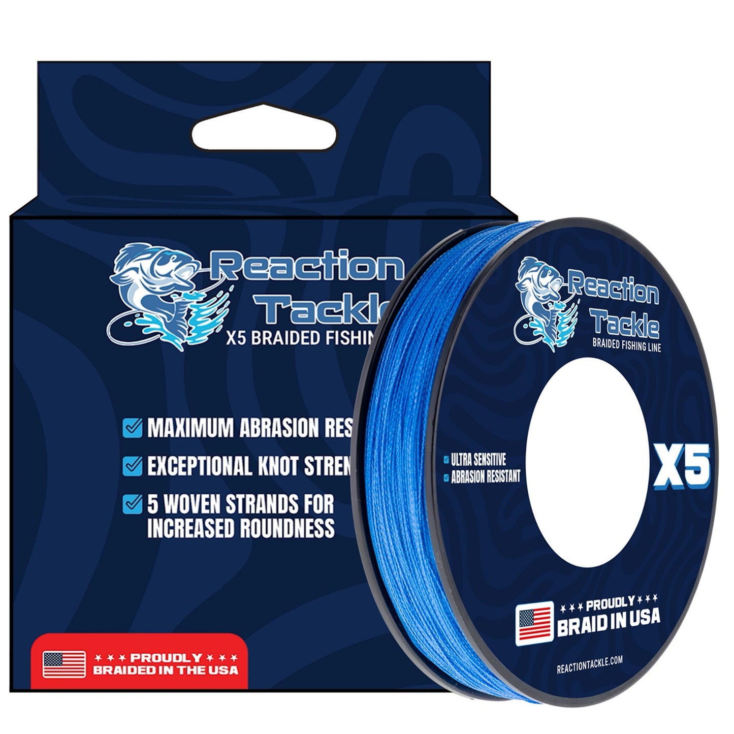Línea de pesca Reaction Tackle TRENZADA EN EE. UU. - 5X - NUEVA