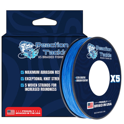Línea de pesca Reaction Tackle TRENZADA EN EE. UU. - 5X - NUEVA