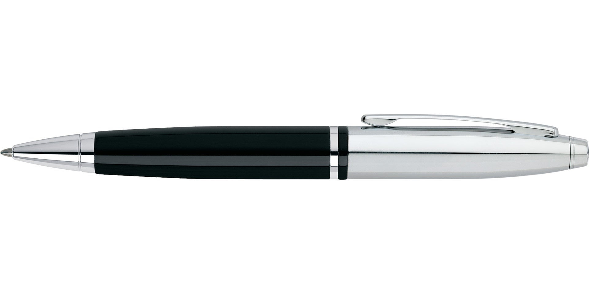 Calais chrome & black lacquer ballpoint pen by A.T. Cross with silver clip on Tampa Home & Garden Store
