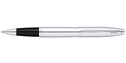 Calais polished chrome rollerball pen by A.T. Cross with black grip and sleek clip on Tampa Home & Garden Store