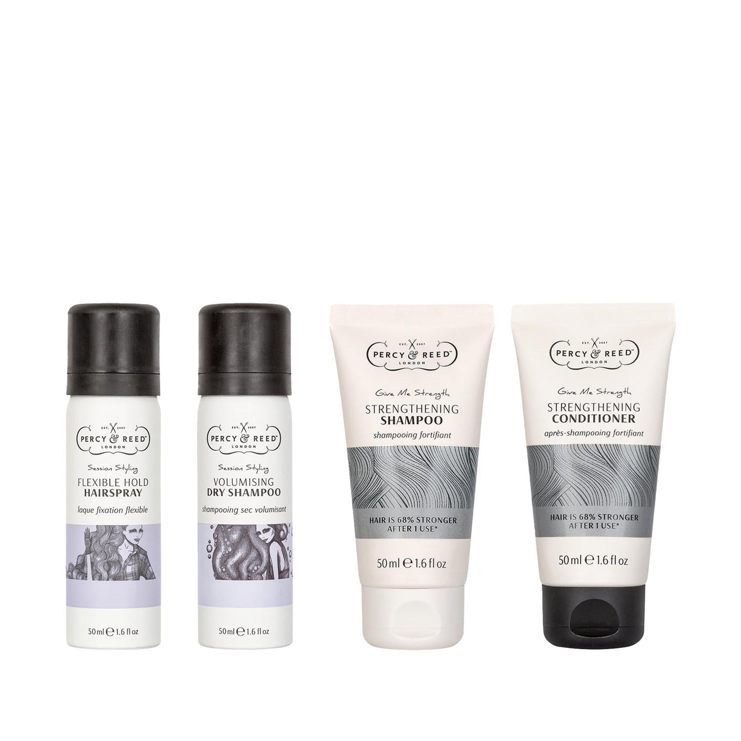Percy & Reed Styling & Strengthening Hair Care Set with 2 travel bottles & 2 50ml tubes on Tampa Home & Garden Store