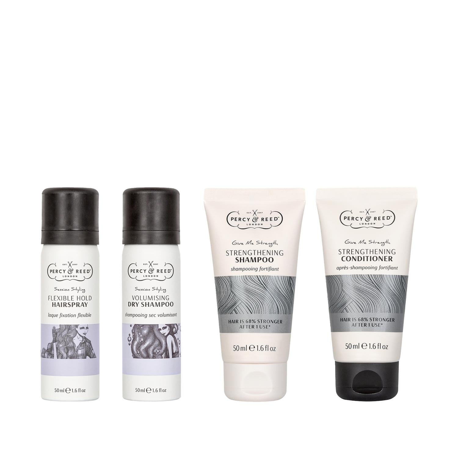 Percy & Reed Styling & Strengthening Hair Care Set with 2 travel bottles & 2 50ml tubes on Tampa Home & Garden Store