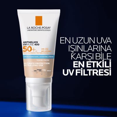La Roche-Posay Anthelios UVmune 400 tinted sunscreen SPF 50+ with pump, peach-tinted formula on Tampa Home & Garden Store
