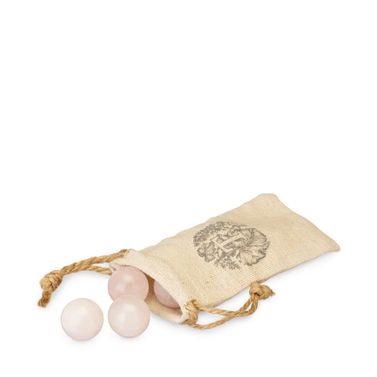 Rose Quartz Wine Gems set of 6 chilling cubes by Twine Living in a burlap pouch on Tampa Home & Garden Store