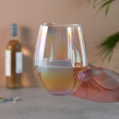 Luster Stemless Wine Glasses and Iridescent Glow