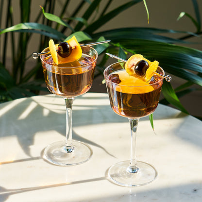 Raye Angled Crystal Nick and Nora Cocktail Glass