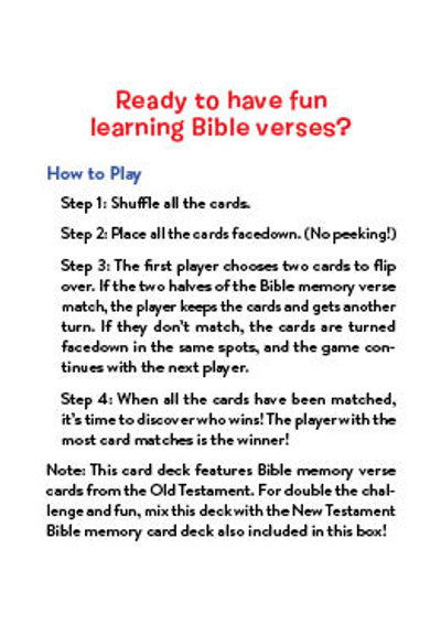 Bible Memory Match Game or Kids