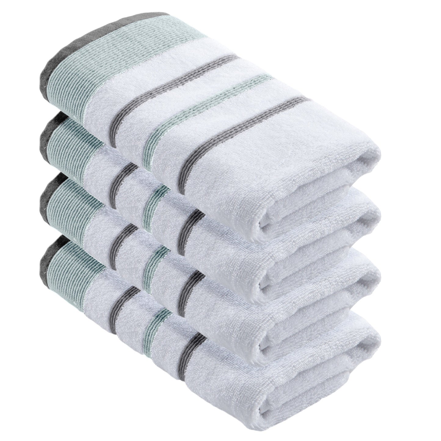 Soft Cotton Bath Towel Set and Stripe Detail