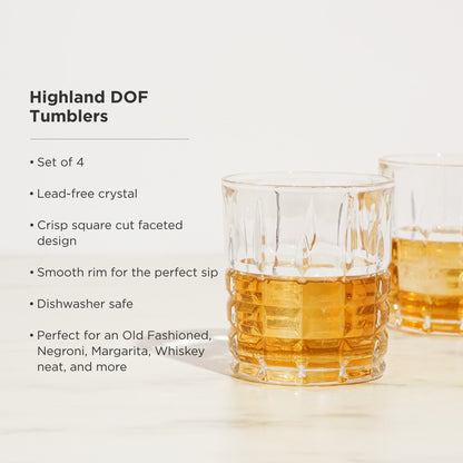 Highland Lead Free Crystal Tumbler Set of Four