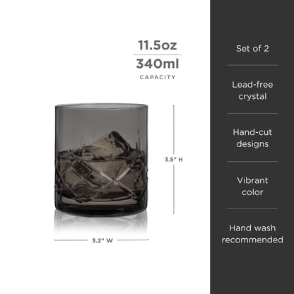Crystal Rocks Glasses In Smoke Set Of Two