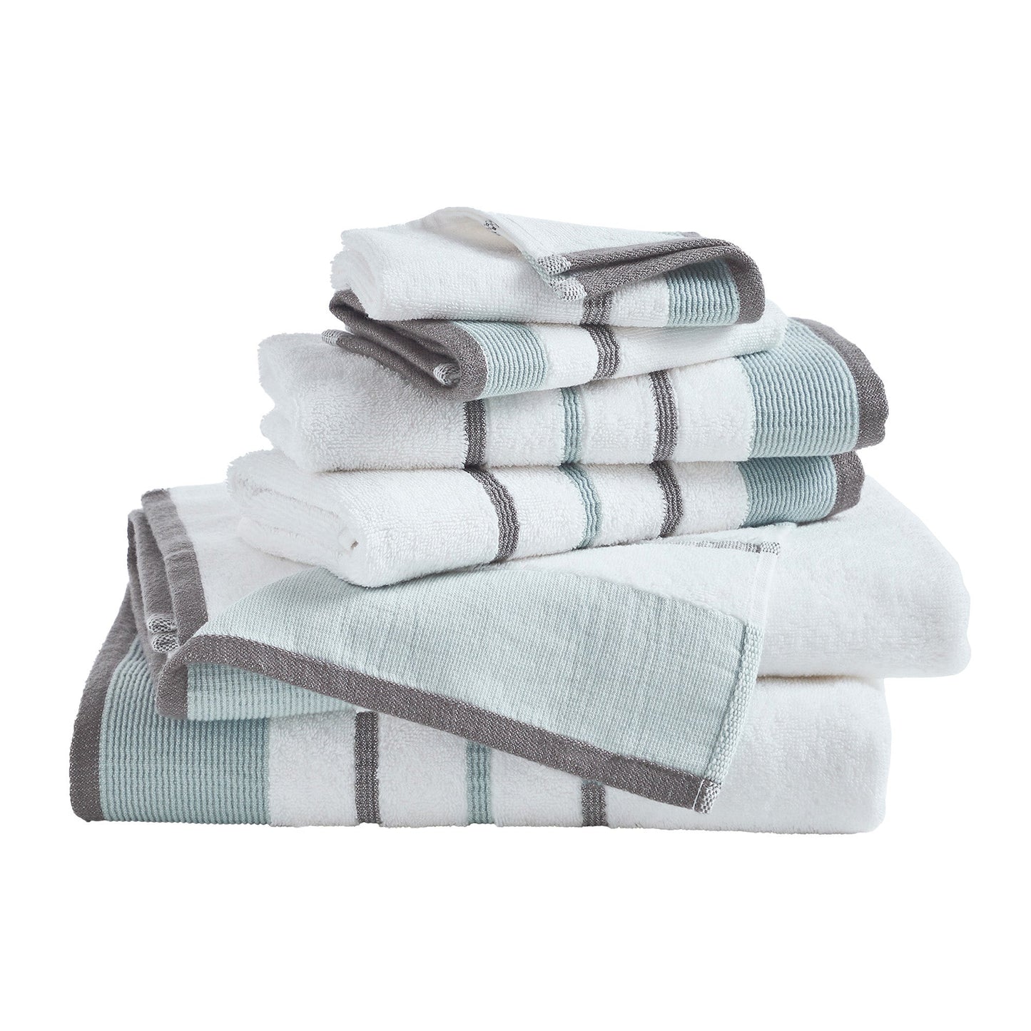Soft Cotton Bath Towel Set and Stripe Detail