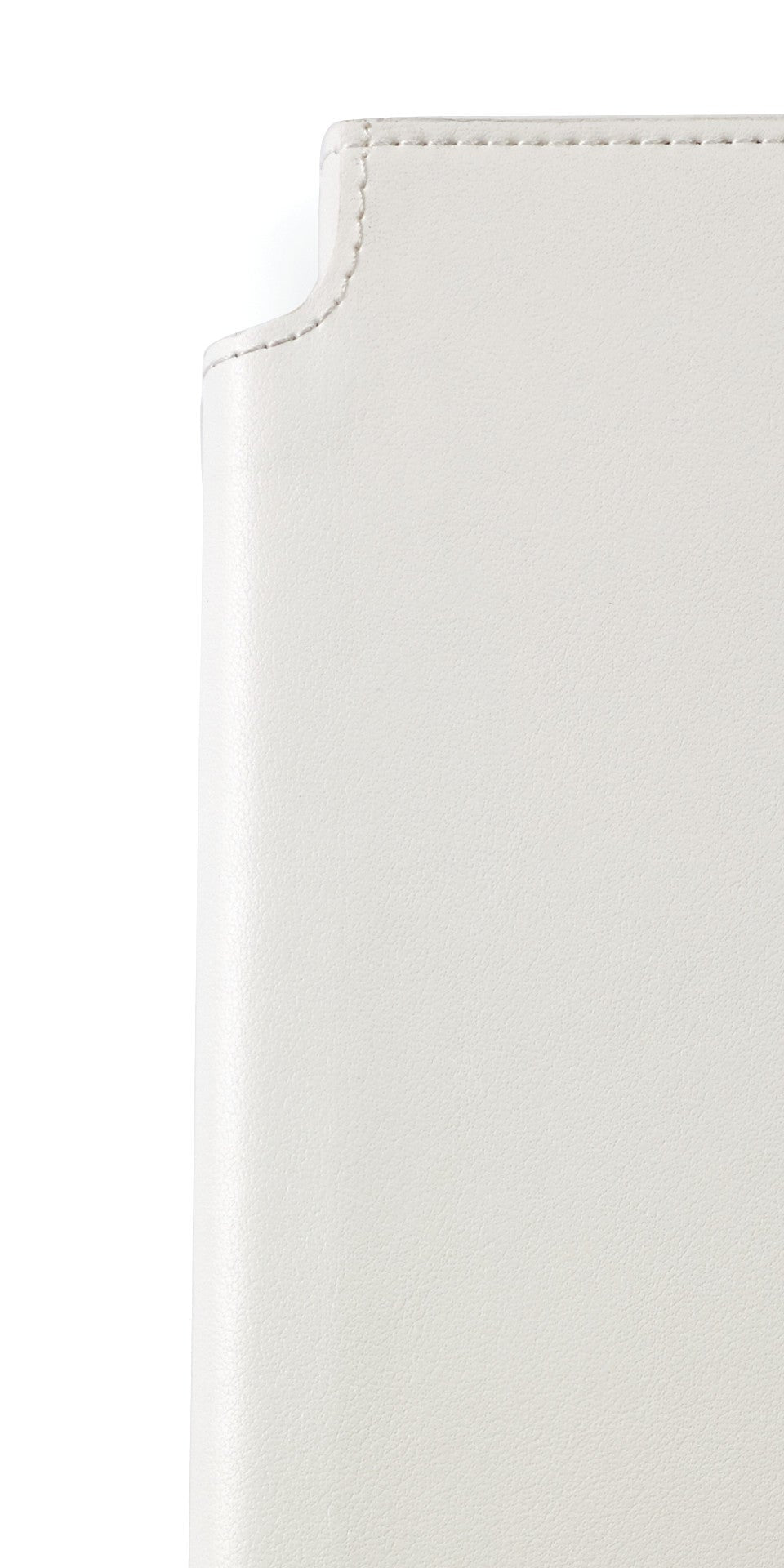 Medium Classic White Journal with white leather cover and stitched edges on Tampa Home & Garden Store