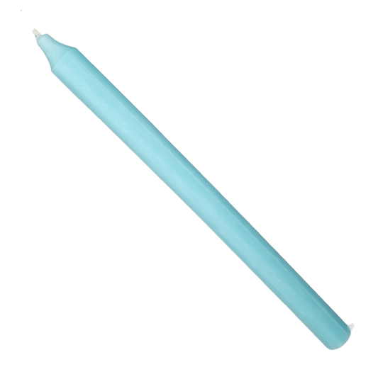 Rustic Taper Dinner Candle - 12 Inch Aqua