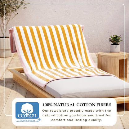 Cabana Cotton Beach Towel and Striped Border