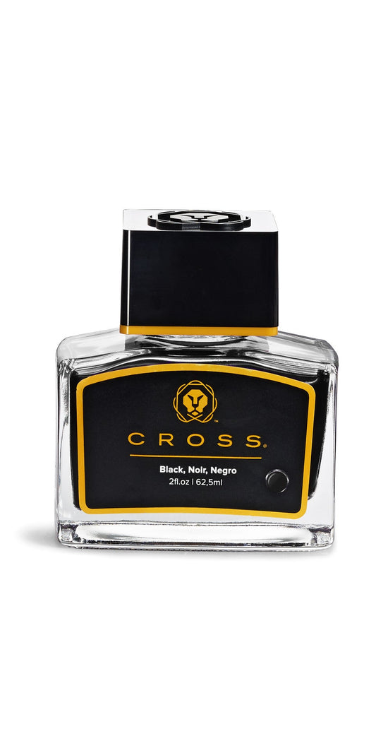 Cross Black Fountain Pen Ink bottle, square glass with yellow label on Tampa Home & Garden Store