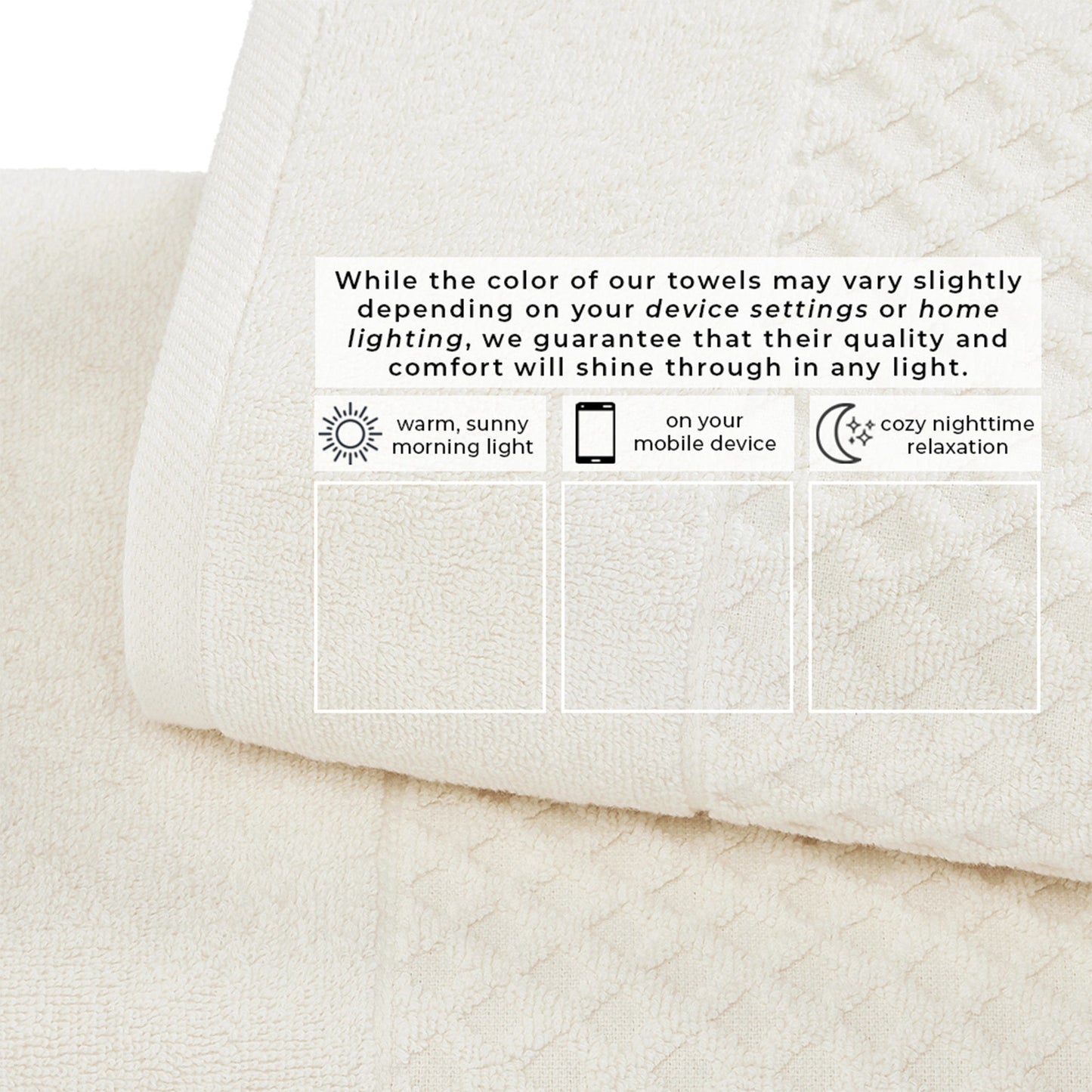 Cotton Diamond Waffle Weave Bath Towel Set