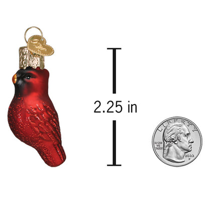 Adorno de cristal con forma de cardenal en miniatura Gumdrop
