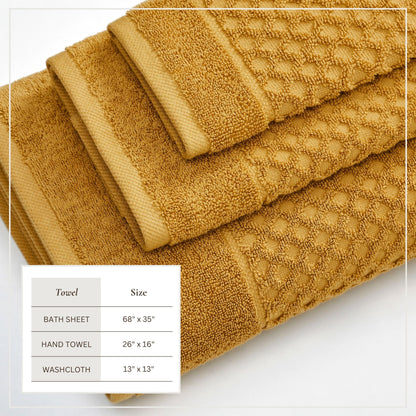 Cotton Diamond Waffle Weave Bath Towel Set