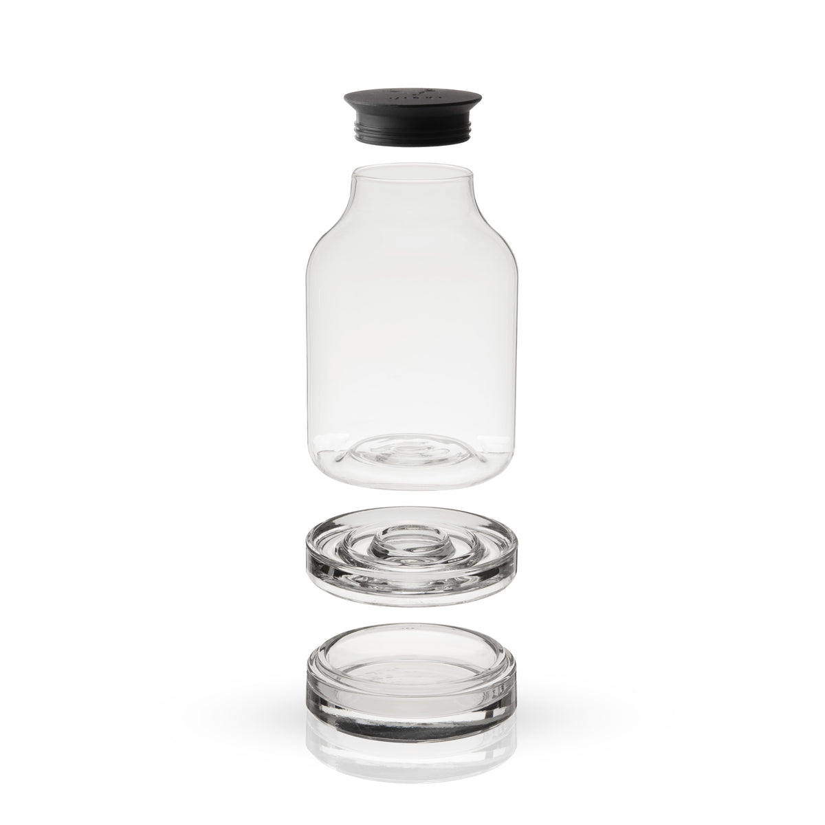 5 Piece Stacking Smoked Cocktail Kit glass bottle with black stopper Viski on Tampa Home & Garden Store