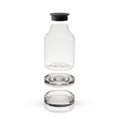 5 Piece Stacking Smoked Cocktail Kit glass bottle with black stopper Viski on Tampa Home & Garden Store