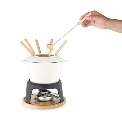 Cast Iron Fondue Set for Cheese and Chocolate